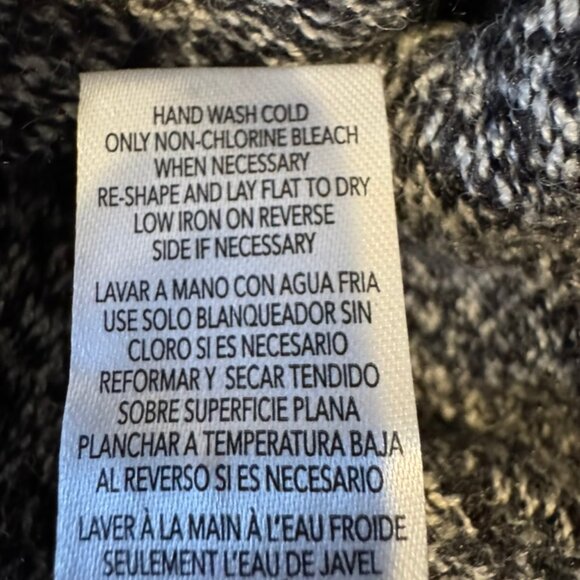 Karl Lagerfeld Paris Women’s Mockneck Sweater – Size Large – Marled Gray & Black - Picture 9 of 9